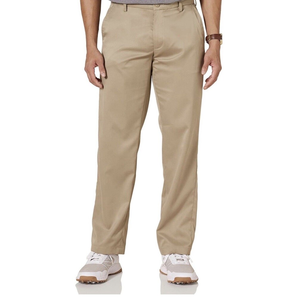 AMAZON ESSENTIALS MEN'S CLASSIC FIT STRETCH GOLF PANT 38W/34L- KHAKI COLOR NEW